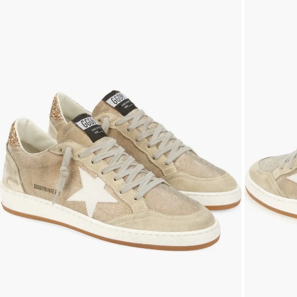 Golden Goose Tan and White Ball Star Sneakers - Picture 1 of 10
